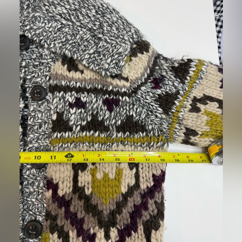 Eddie Bauer Hand Knit Chunky
Wool Blend Shawl Collar
Cardigan Sweater size S - Picture 5 of 10